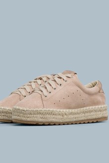 Γυναικεία Espadrilles με ψάθα - Ρόζ