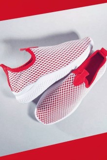 Sneakers από δίχτυ με μαλακο εύκαμπτο ύφασμα - Κόκκινο