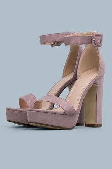 Πέδιλο με λουράκι στον αστράγαλο suede - Μωβ