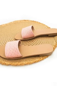 Παντόφλες Leather - Ρόζ