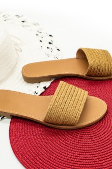 Παντόφλες Leather - Κάμελ