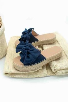Παντόφλες Flatforms suede - Μπλέ