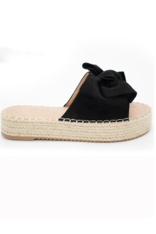 Παντόφλες Flatforms suede - Μαύρο