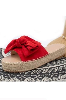 Παντόφλες Flatforms suede - Κόκκινες