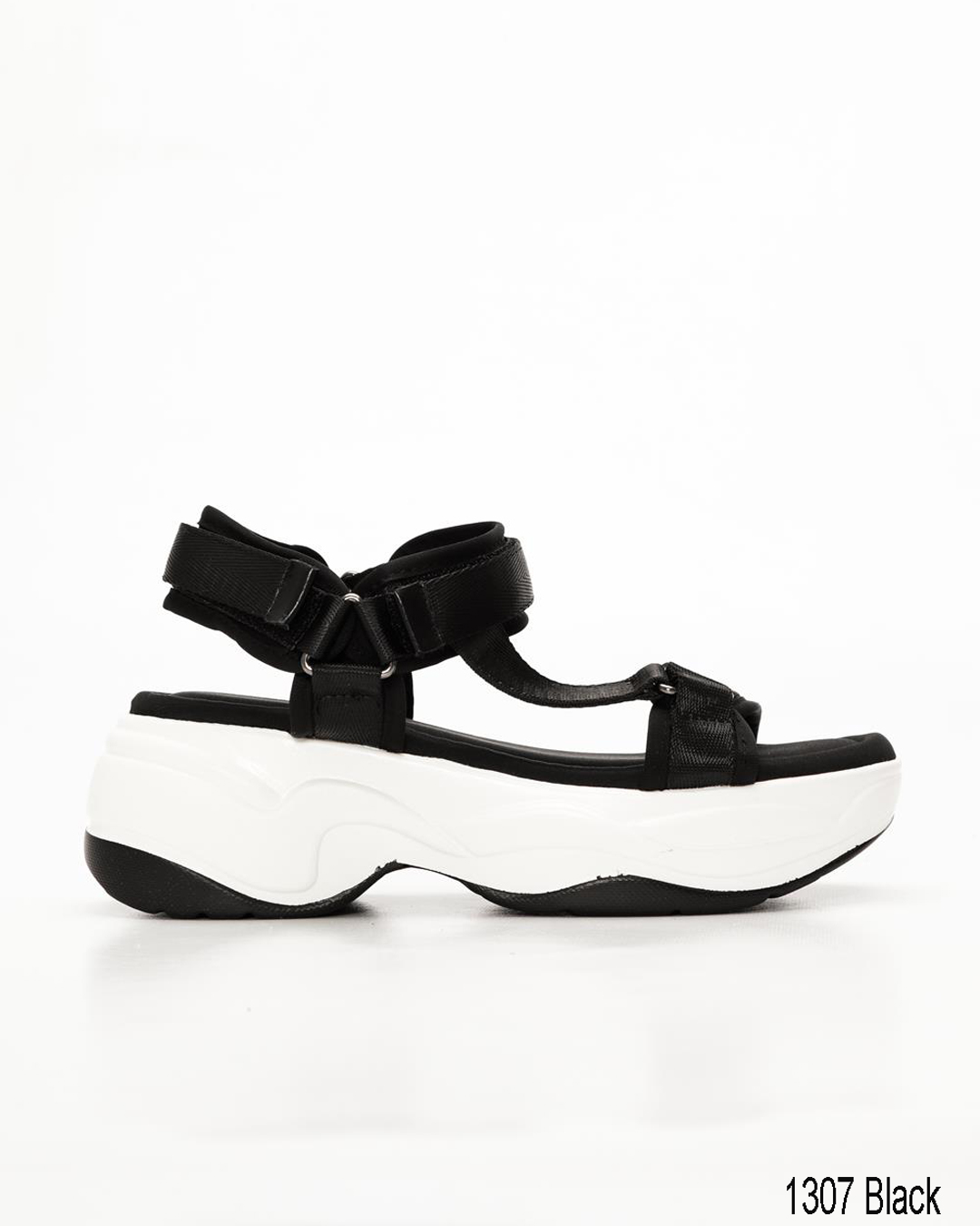 Σανδάλια δίπατα με velcro - Μαύρο - Image 2