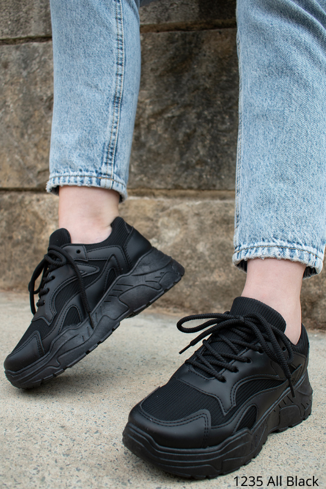 Sneakers με δίπατη σόλα - Μαύρο - Image 5