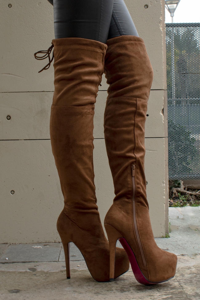 Μπότα Suede – OVER THE KNEE
