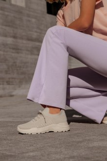  Γυναικεια Sneakers Κάλτσα με Διακοσμητικά Κορδόνια - Μπέζ