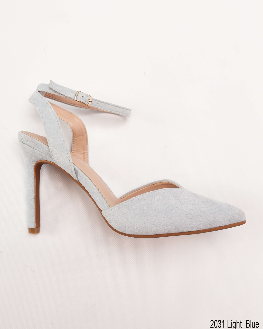 Γόβες Μυτερές Open Heel με Μπαρέτα - Γαλάζιο - Image 2