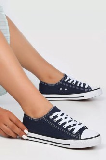 Γυναικεία Sneakers υφασμάτινα τύπου all star - Μπλέ