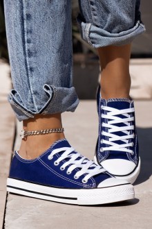 Γυναικεία Sneakers υφασμάτινα τύπου all star Μπλέ