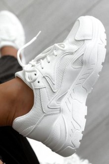 Sneakers με δίπατη σόλα - Λευκό