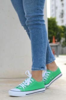 Γυναικεία Sneakers υφασμάτινα τύπου all star Πράσινο