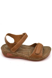 Δερμάτινα Σανδάλια Ανατομικά με Scratch – Κάμελ