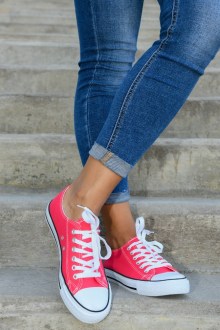 Γυναικεία Sneakers υφασμάτινα τύπου all star Φούξια