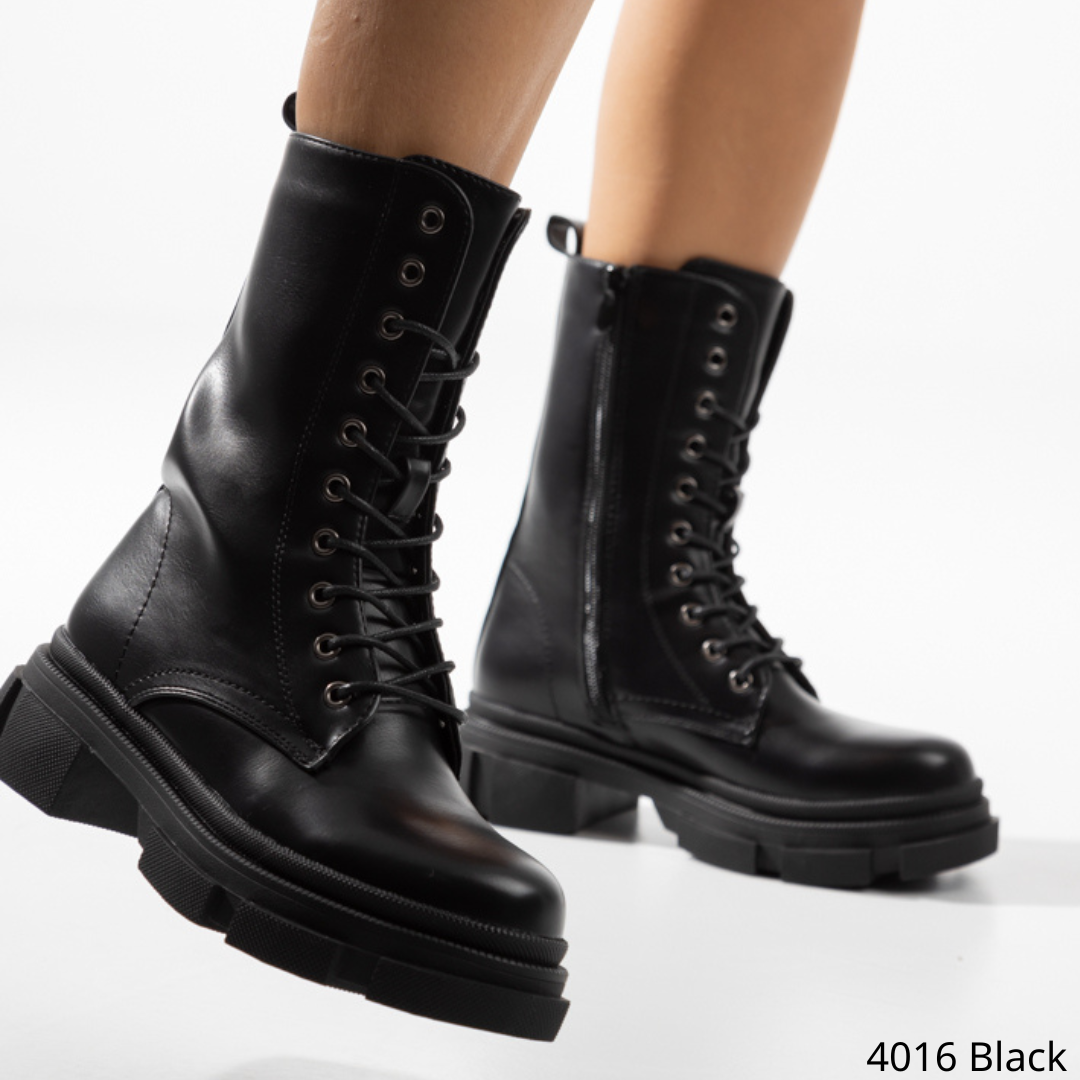 Αρβυλάκια με φερμουάρ εσωτερικά και τρακτερωτό πάτο - Μαύρο - Image 2