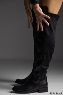 Μπότα με φερμουάρ εσωτερικά μέχρι την μέση,και ύφασμα στο πίσω μέρος - Μαύρο