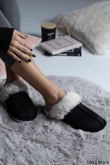 Παντόφλες Γούνινες Μονόχρωμες