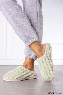 Παντόφλες Γούνινες - Πράσινο