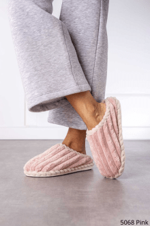 Παντόφλες Γούνινες - Ρόζ