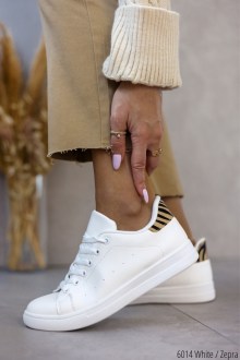 Γυναικεία Sneakers με print στο πίσω μέρος Λευκό / Ζέπρα