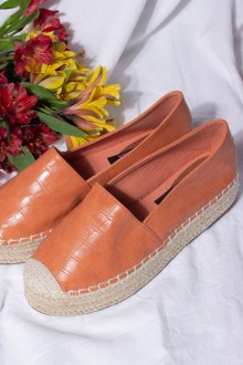 Εσπαντρίγιες δερματίνη δίπατες - Πορτοκαλί