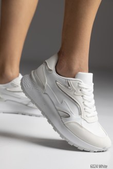 Γυναικεία Sneakers δερματίνη με τρακτερωτό πάτο Λευκό