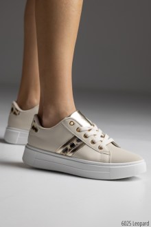 Γυναικεία Sneakers δερματίνη με χρωματιστές λεπτομέρειες  Λεοπάρ