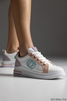 Γυναικεία Sneakers με Μulti Λεπτομέρεια Λευκό