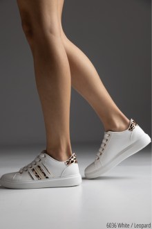 Γυναικεία Sneakers με Animal Γραμμές Λευκό