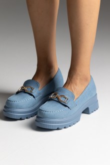 Μοκασίνια Δίσολα με Αγκράφα Jean – Μπλέ