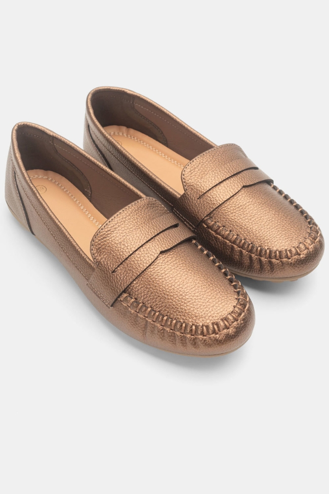 Μοκασίνια Μονόχρωμα – Μπρονζέ - Image 3