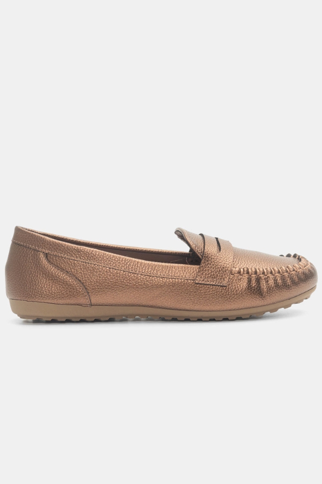 Μοκασίνια Μονόχρωμα – Μπρονζέ - Image 2