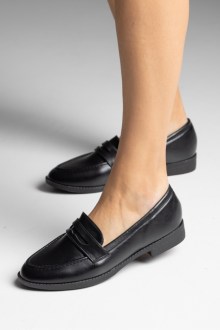 Μοκασίνια δερματίνη - Μαύρο