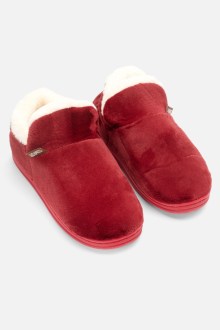 Παντόφλες Γούνινες με Ράφη - Κόκκινο