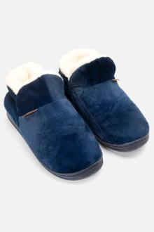 Παντόφλες Γούνινες με Ράφη - Μπλέ