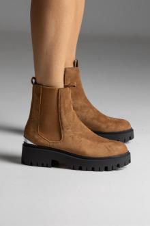 Μποτάκι suede με λάστιχο - Κάμελ