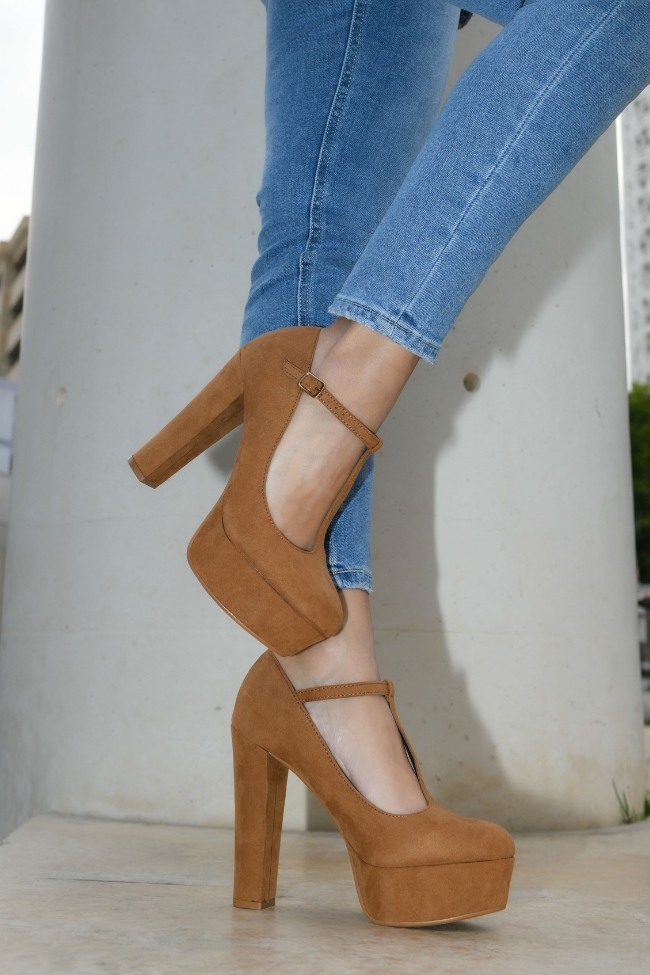 Γόβες με Μπαρέτα - Κάμελ - Image 4