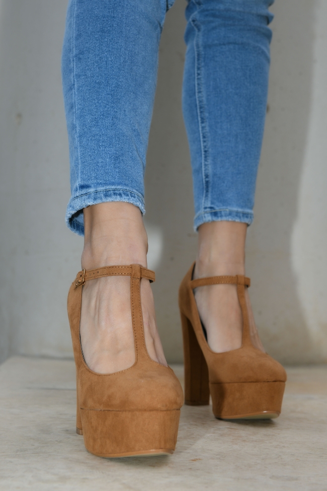 Γόβες με Μπαρέτα - Κάμελ - Image 2