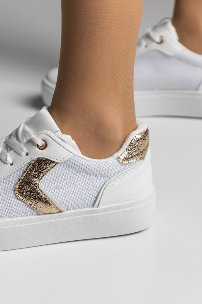 Sneakers δερματίνη - Λευκό - Image 5