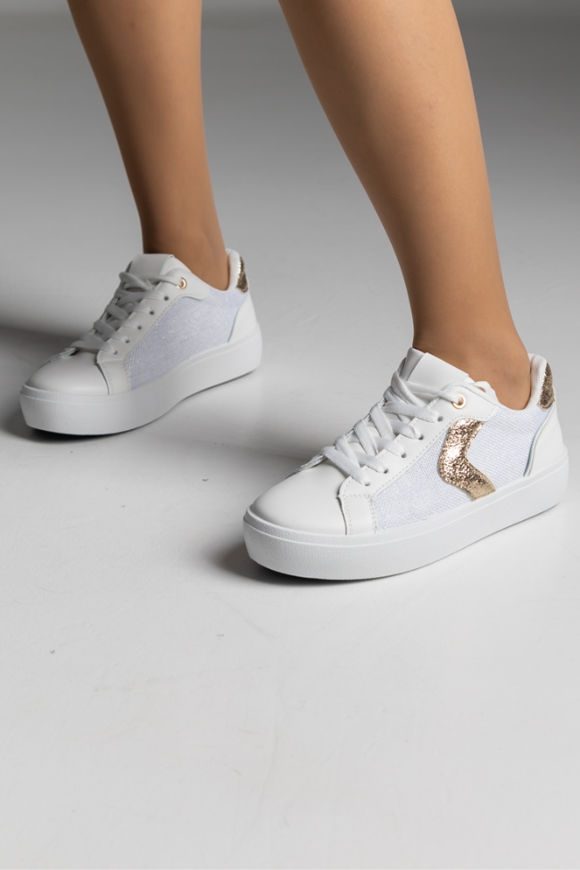 Sneakers δερματίνη - Λευκό - Image 2