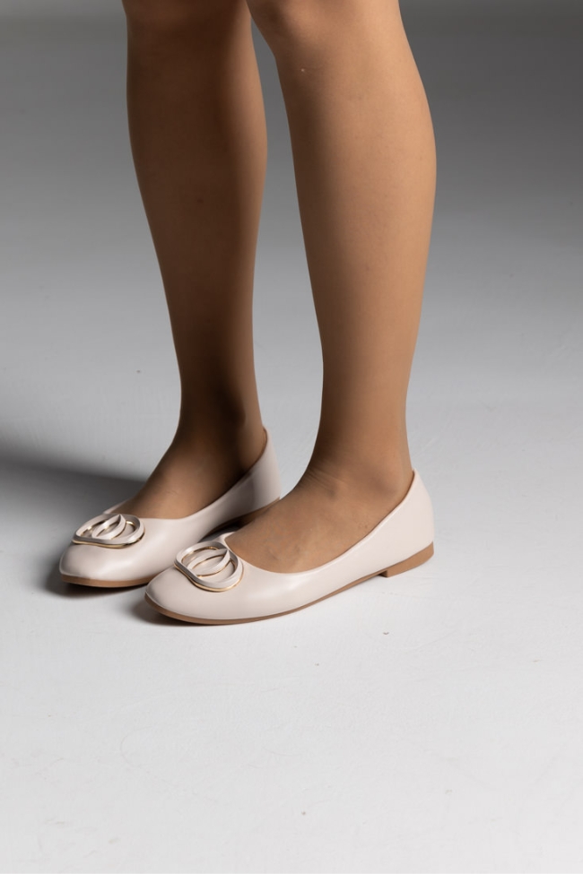 Loafers δερματίνη - Μπέζ - Image 5