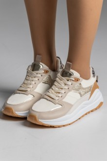 Sneakers δερματίνη - Μπέζ