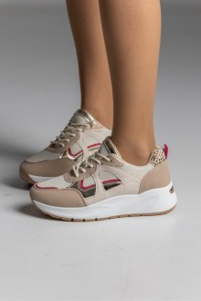 Sneakers δερματίνη - Μπέζ