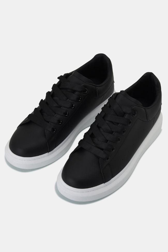 Ανδρικό αθλητικό δίσολα με κορδόνια - Μαύρο / Λευκό - Image 3