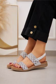 Σανδάλια Flatform με μαλακό ανατομικό πάτο - Ασημί