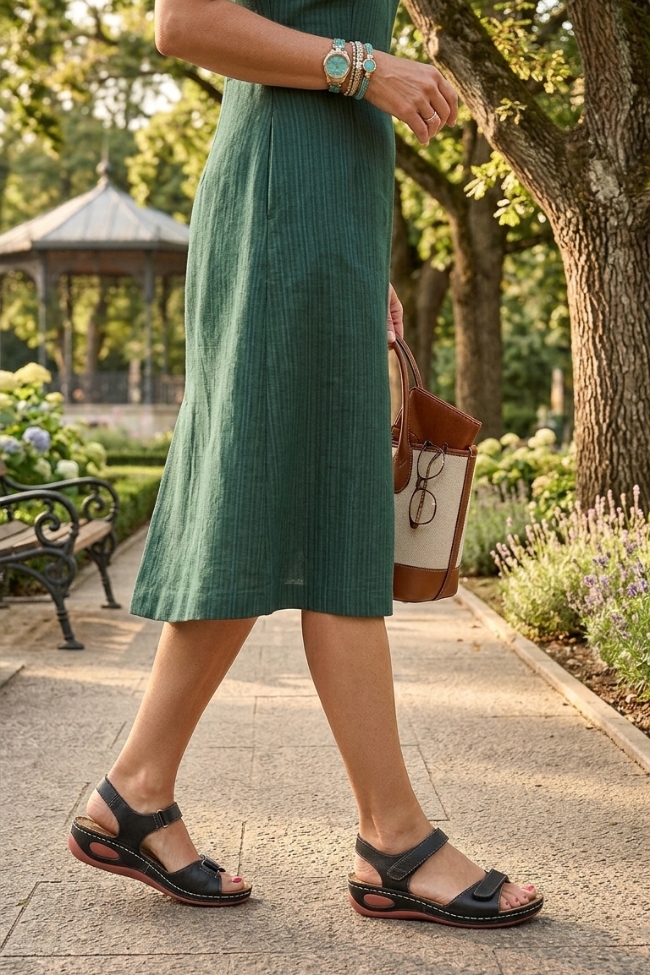 Δερμάτινα Σανδάλια Ανατομικά με Scratch – Μαύρο