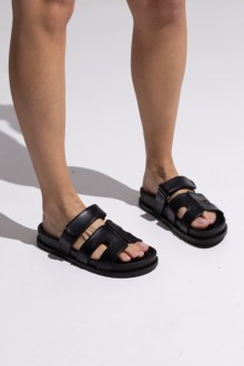 Σανδάλια Flatform δερματίνη - Μαύρο