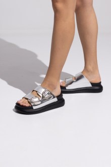 Ανατομικό  Flatform δερματίνη - Ασημί