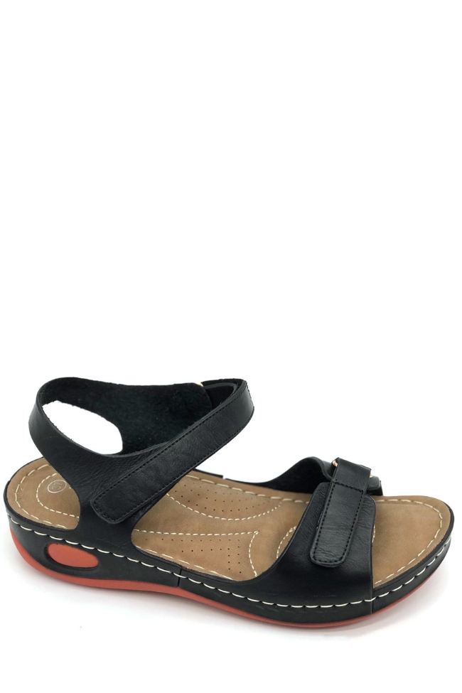 Δερμάτινα Σανδάλια Ανατομικά με Scratch – Μαύρο - Image 2